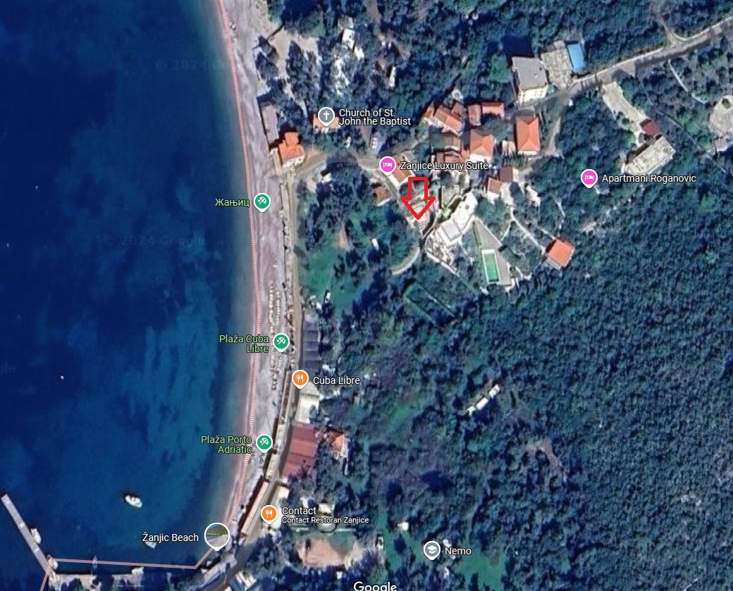 Land wth registered object, 50m from the beach, Lustica, Zanjice beach